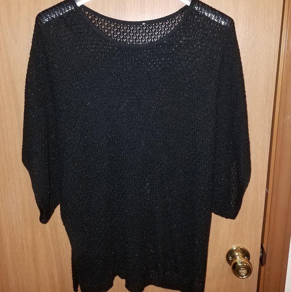Black Short Sleeve Sweater